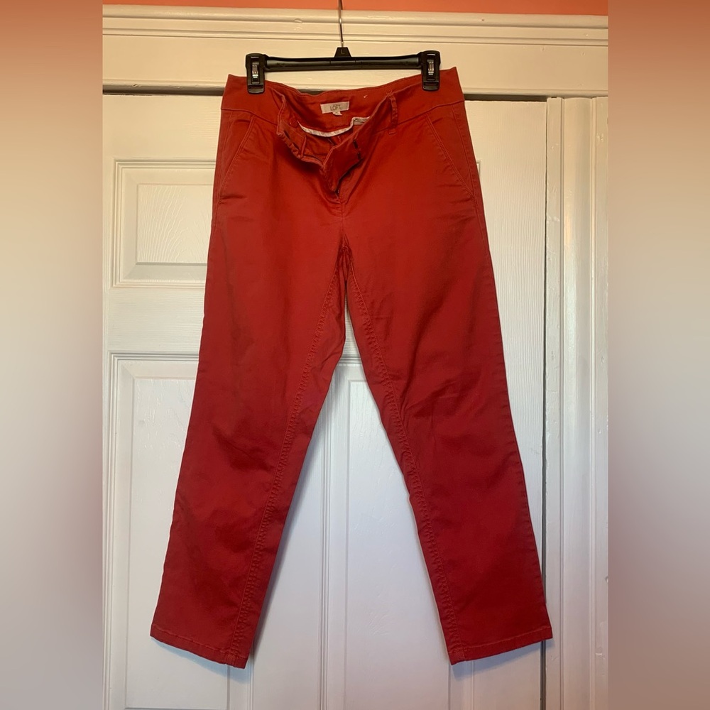 Ladies Red Casual Pants